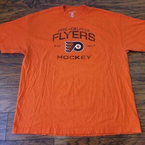 NHL PHILADELPHIA FLYERS Est 1967 Hockey Distressed Orange T-Shirt sz XL EUC